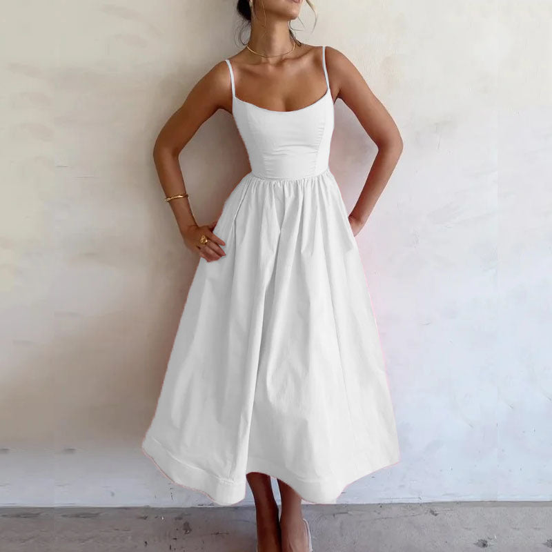 Chic & Sweet – Women's Floral Print Strappy Summer Dress