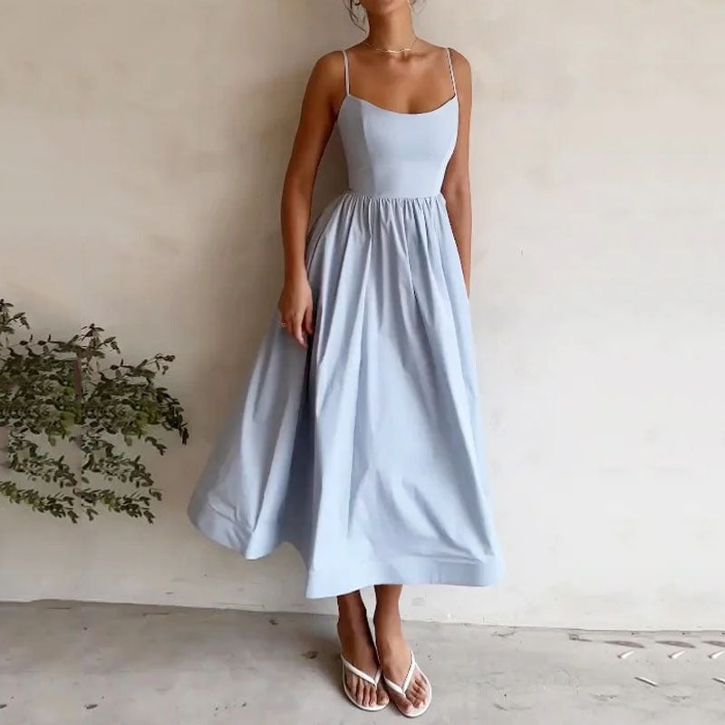 Chic & Sweet – Women's Floral Print Strappy Summer Dress
